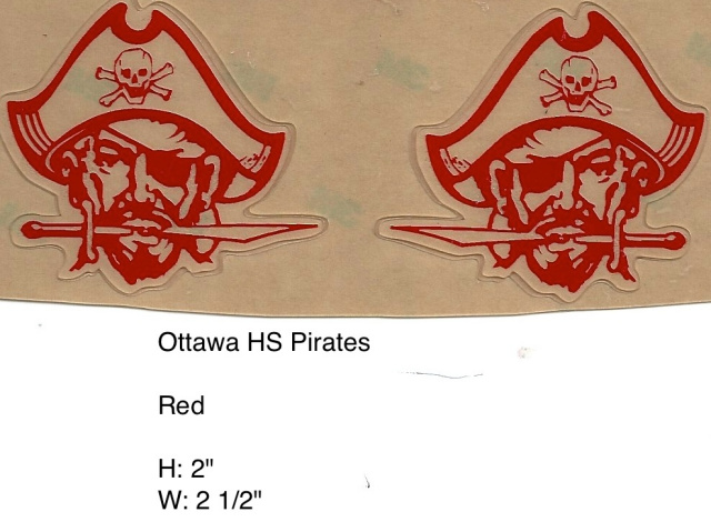 Ottawa Pirates HS  Red Pirate Head